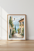 Italy Lake Como Watercolor Wall Art Print | Mediterranean Decor | Italian Landscape Poster