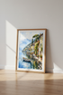 Lake Como Italy Watercolor Print | Coastal Landscape Wall Art, Mediterranean Decor