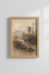 Earthy landscape art | moody tones, living room decor