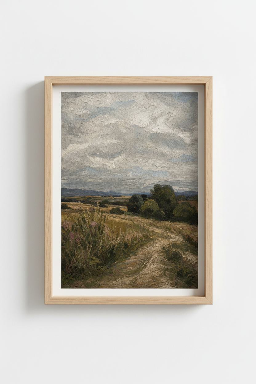 Impressionist Countryside Landscape Wall Art Print | Living Room Decor | Rustic Poster