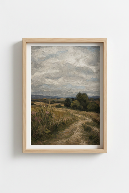 Impressionist Countryside Landscape Wall Art Print | Living Room Decor | Rustic Poster