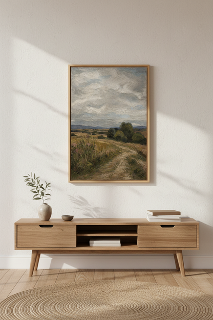 Impressionist Countryside Landscape Wall Art Print | Living Room Decor | Rustic Poster