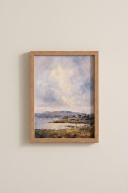 Watercolor Landscape Wall Art Print | Living Room Decor | Pastel Poster