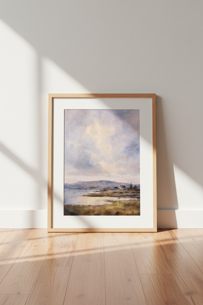 Watercolor Landscape Wall Art Print | Living Room Decor | Pastel Poster
