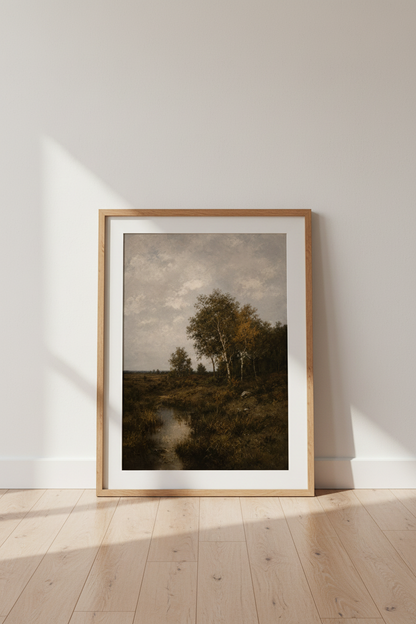 Landscape wall art | Moody autumn palette, living room decor