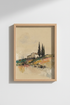 Tuscan landscape art | Watercolor tones, Living Room Decor