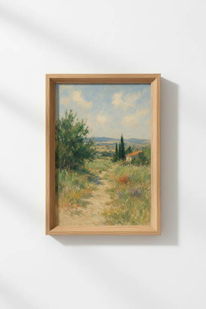 French landscape art | Soft olive tones, Mediterranean living room decor
