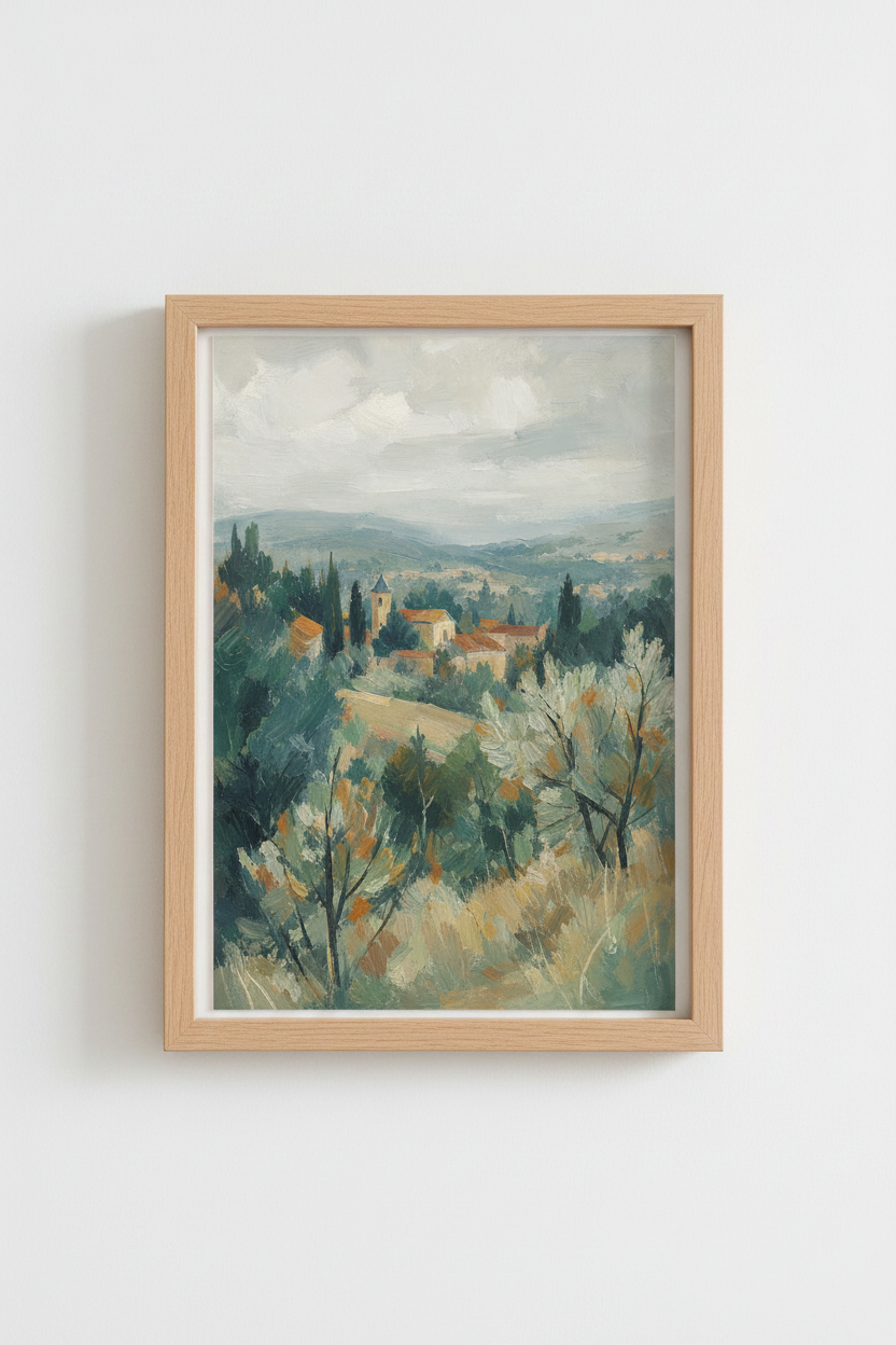 Impressionist Provence village art Wall Art Print | Living Room Decor | Soft Poster