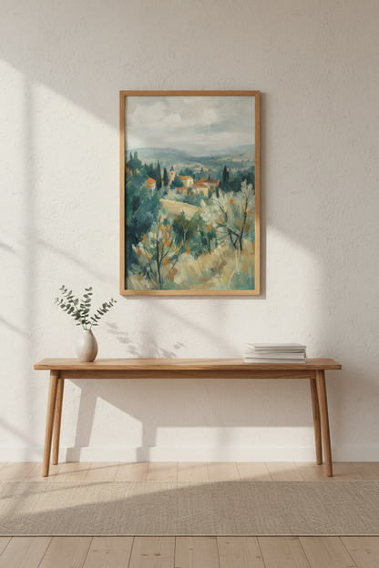 Impressionist Provence village art Wall Art Print | Living Room Decor | Soft Poster