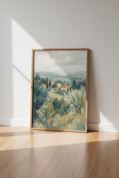 Impressionist Provence village art Wall Art Print | Living Room Decor | Soft Poster