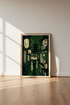 Japanese Rainy Street Art | Green Kyoto Pagoda Print, Dark Academia Decor
