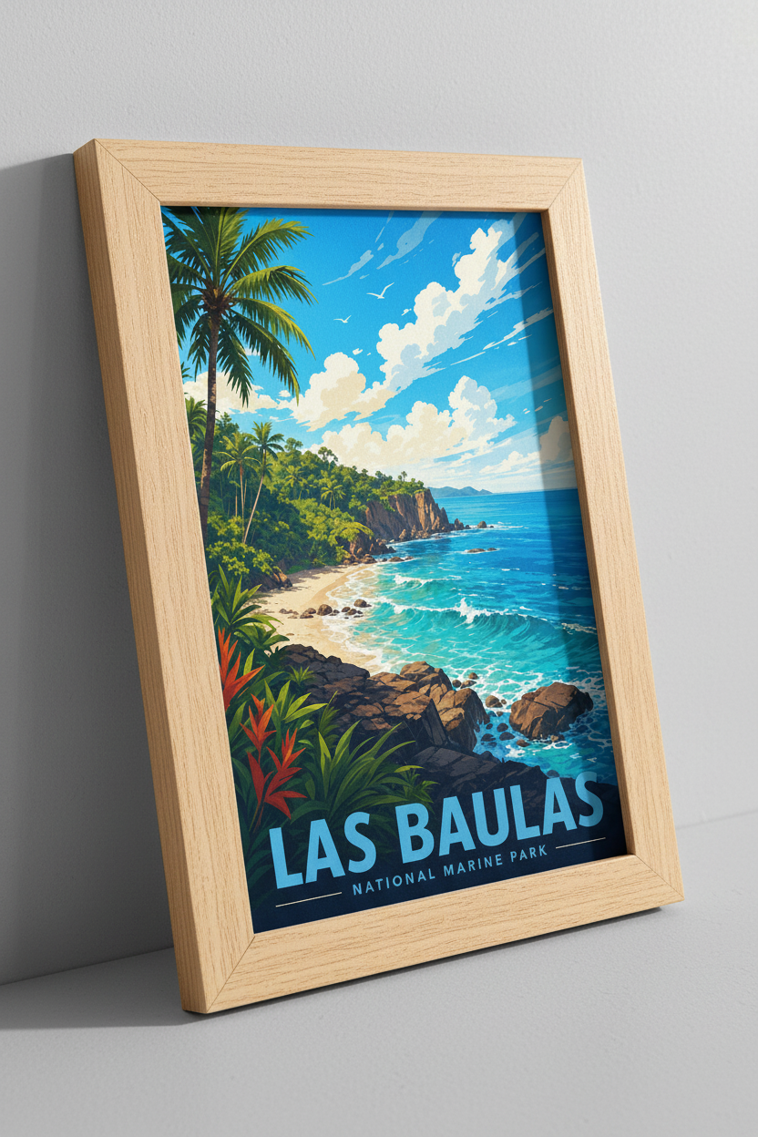 Las Baulas National Park | Tropical Beach Travel Poster, Coastal Wall Art