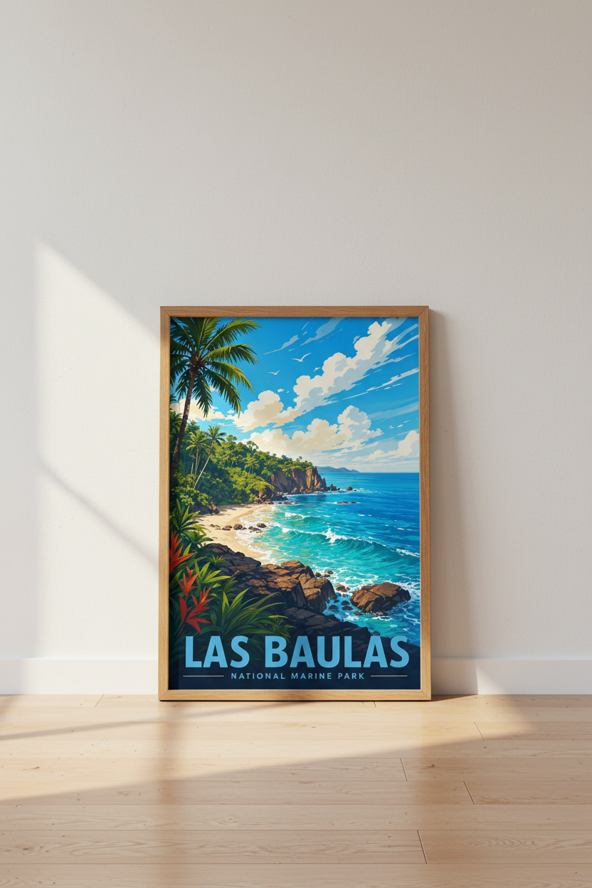Las Baulas National Park | Tropical Beach Travel Poster, Coastal Wall Art