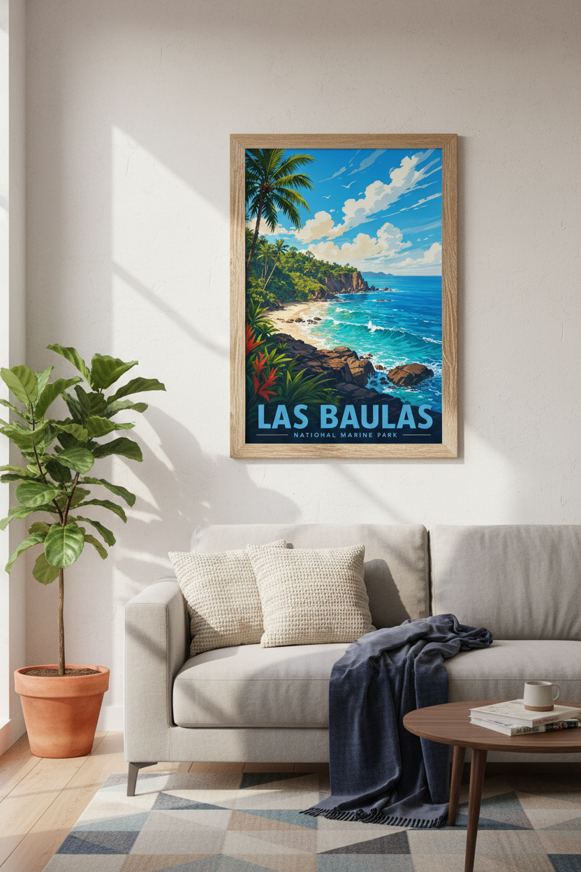 Las Baulas National Park | Tropical Beach Travel Poster, Coastal Wall Art