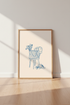 Blue Line Art Still Life Print | Minimalist Navy Decor | Aesthetic Poster