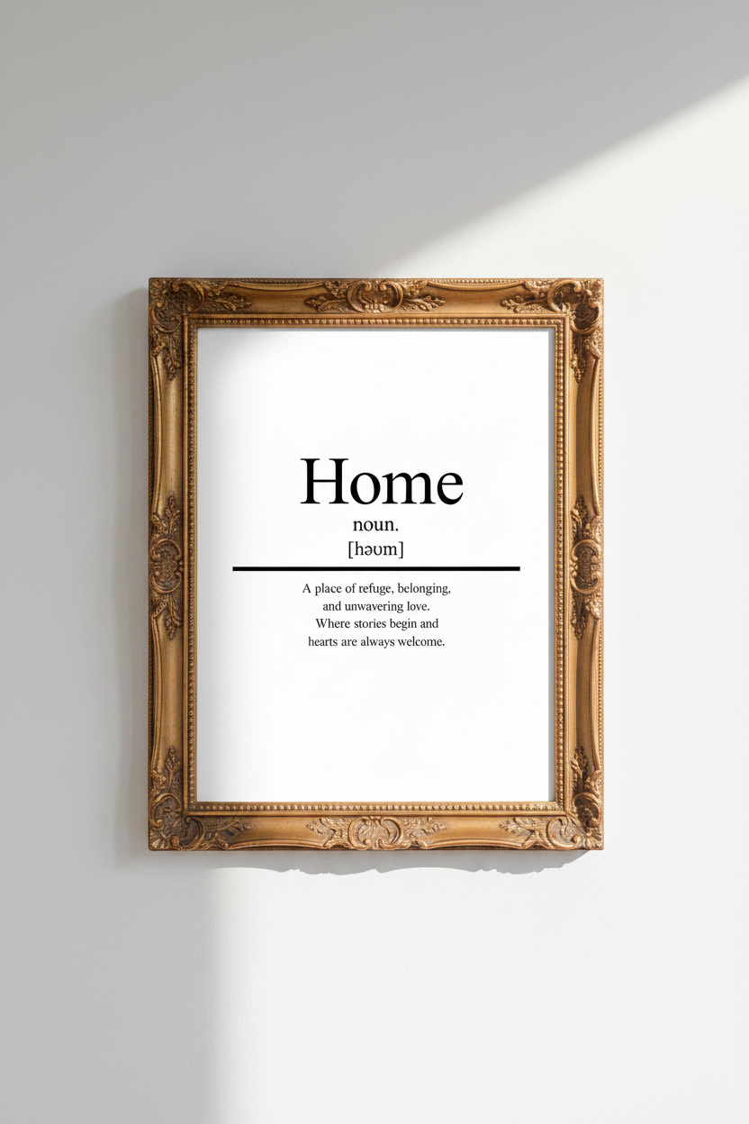 Home Wall Art Print | Minimalist Typography, Living Room Decor