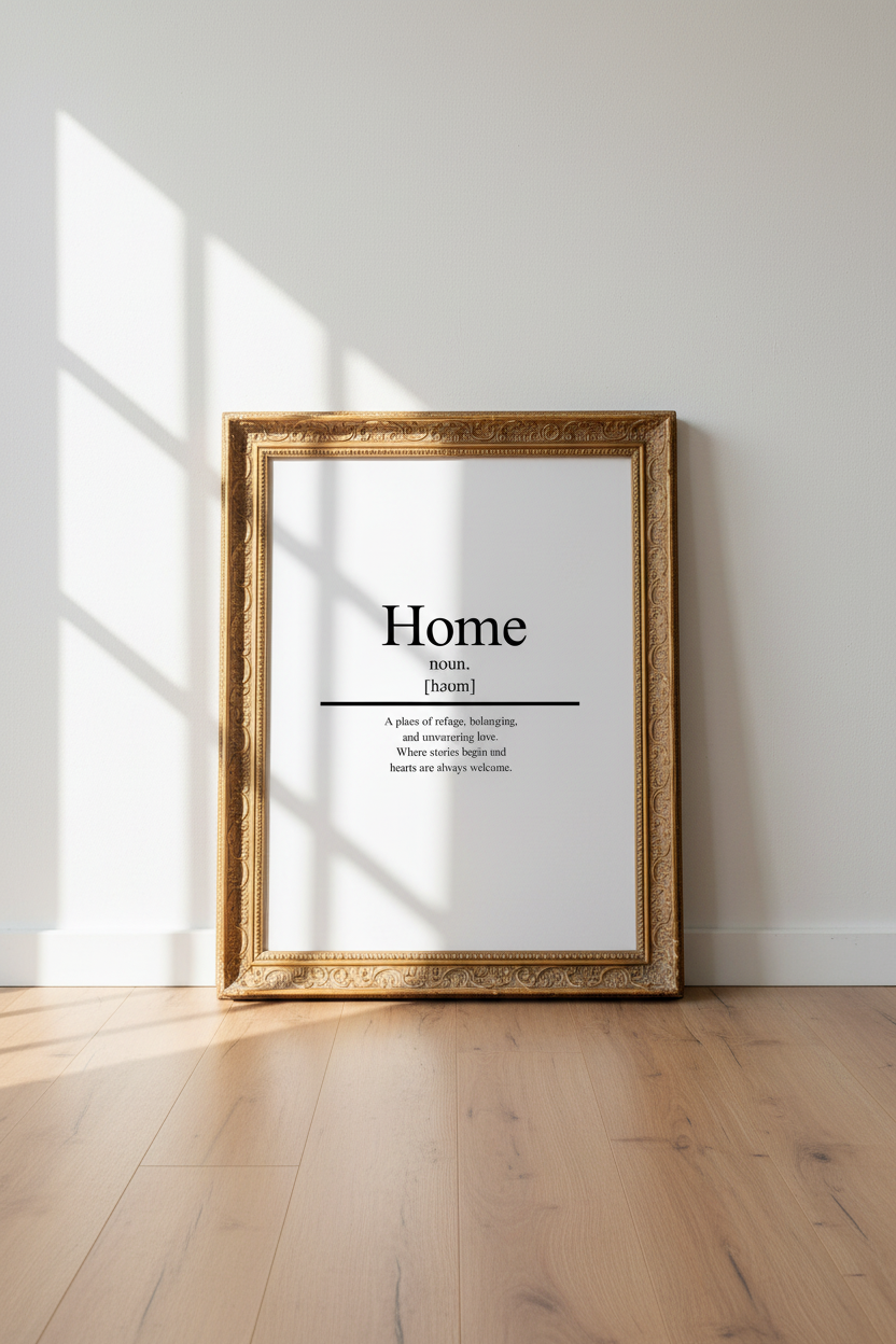 Home Wall Art Print | Minimalist Typography, Living Room Decor