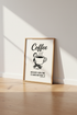 Funny Coffee Quote Wall Art | Retro Kitchen Poster | Mid-Century Adulting Print