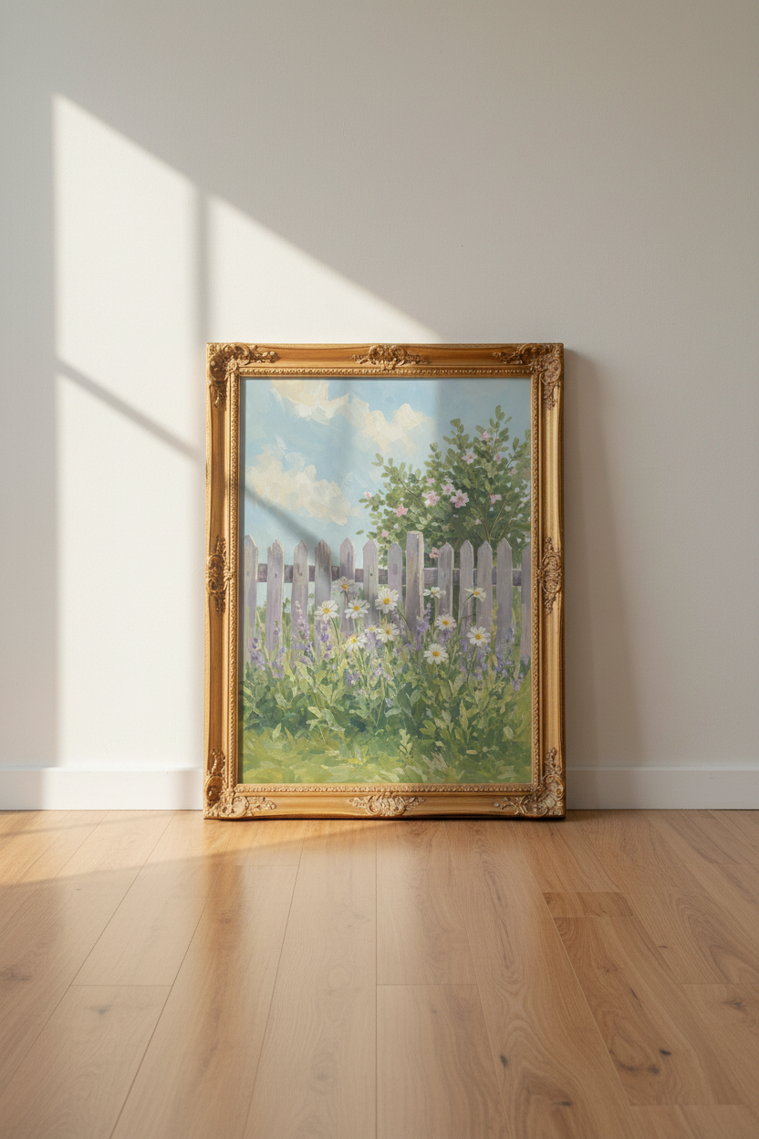 Pastel Garden Wall Art | Watercolor Floral Print, Living Room Decor
