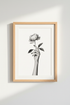 Floral Photography Print | Black and White Peony, Modern Minimalist Decor