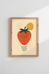 Strawberry Wall Art Print | Cute Fruit Kitchen Decor | Retro Nursery Poster