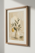Lemon Branch in Vase Wall Art | Mediterranean Kitchen Decor | Neutral Botanical Poster