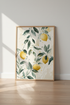 Watercolor Lemon Branch Wall Art | Kitchen Decor | Mediterranean Fruit Poster