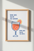 Aperol Spritz Wall Art Print | Kitchen Bar Cart Decor | Modern Cocktail Poster