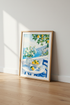Amalfi Coast Lemon Art | Mediterranean Watercolor Print, Coastal Kitchen Decor
