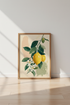 Lemon Branch Botanical Wall Art | Kitchen Decor | Mediterranean Abstract Poster