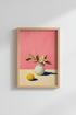 Impasto Floral Wall Art Print | Pink Botanical Kitchen Decor | Modern Oil Style Poster