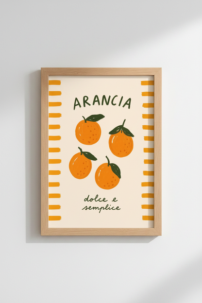 orange wall art | Whimsical, Sunny Living Room Decor