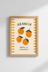 orange wall art | Whimsical, Sunny Living Room Decor