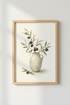 Olive Branch Watercolor Print | Rustic Mediterranean Decor | Farmhouse Poster