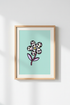 Preppy Flower Wall Art | Y2K Leopard Daisy Poster, Teal Pastel Dorm Room Decor