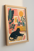 Black Panther Botanical Wall Art | Pink Matisse Style Decor | Maximalist Poster