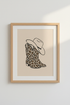 Cheetah Cowboy Boot Art | Western Leopard Print Poster, Coastal Cowgirl Dorm Decor