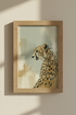 Cheetah Portrait Wall Art | Sage Green Abstract Animal Print, Modern Safari Poster