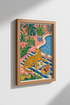 Leopard Poolside Wall Art | Pink Tropical Jungle Print, Maximalist Decor