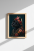 Black Panther Art Print | Floral Leopard Poster, Moody Dark Maximalist Living Room Decor