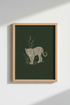 Leopard wall art print | Emerald safari decor | Living room poster