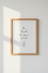 Be Kind to Your Mind Wall Art | Minimalist Quote Poster | Modern Scandi Decor