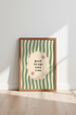 Good Things Take Time Retro Quote Art | Sage Green Wavy Print | Trendy Room Decor