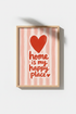 Preppy Heart Wall Art | Pink Stripe Home Decor | Modern Love Poster