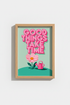 Retro Aesthetic Art Print | Pink Floral Quote Poster | Cute Good Things Take Time Wall Art