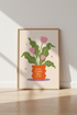Good Things Take Time Floral Art | Retro Pink Tulip Print, Cute Aesthetic Poster