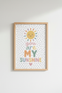 You Are My Sunshine Print | Pastel Boho Nursery Decor | Modern Kids Playroom Poster