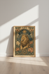 Leo Zodiac Sign Wall Art | Art Nouveau Lion Poster | Celestial Home Decor