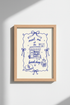 Coquette Bookish Art Print | Blue Bow Bookstore Poster, Reading Nook Decor