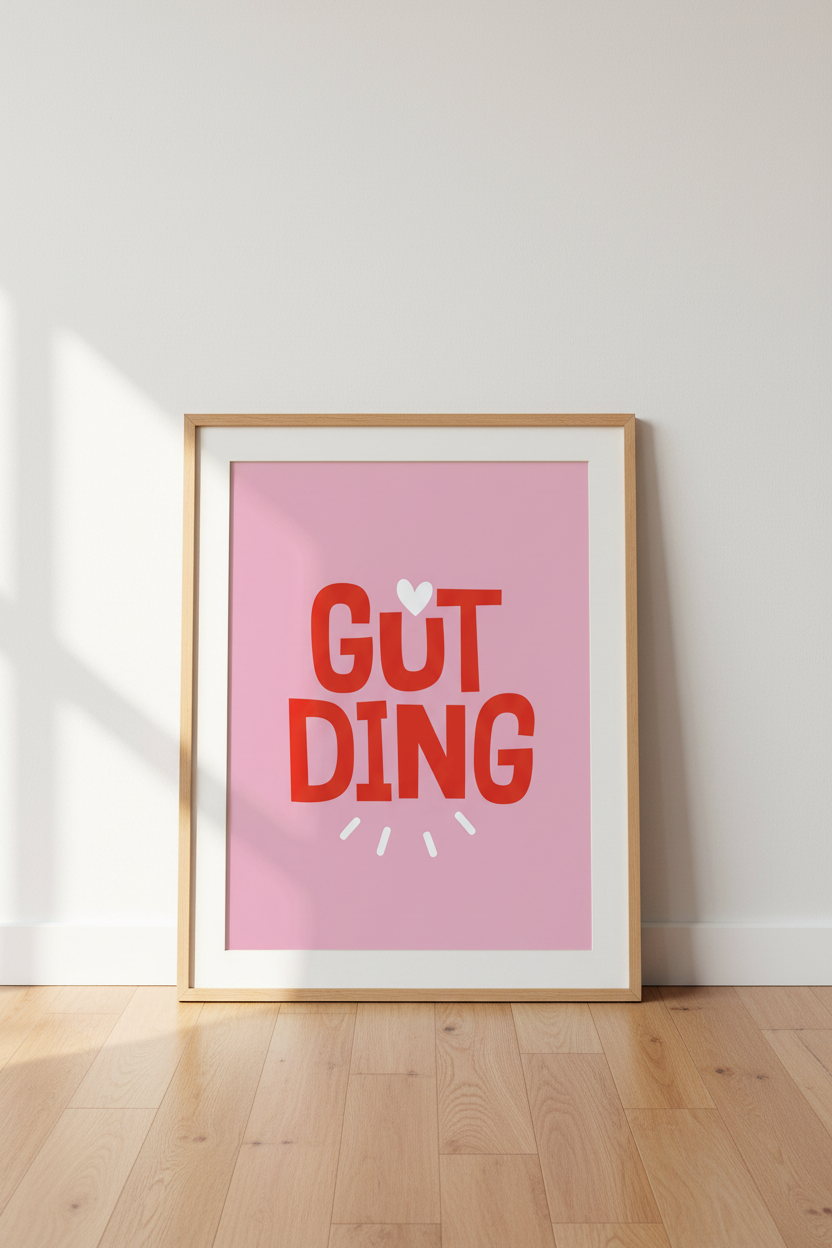 Pink Typography Wall Art Print | Living Room Decor | Bold Poster